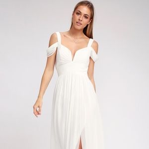LULU'S BARIANO OCEAN OF ELEGANCE IVORY MAXI DRESS